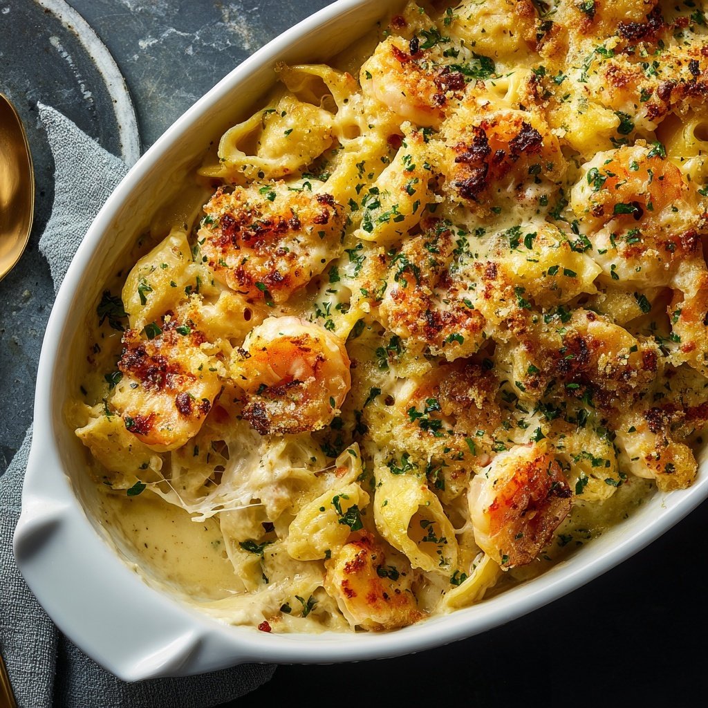 Oven-Baked Shrimp Pasta Bake
