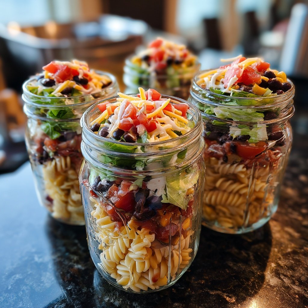 Taco Pasta Salad Jars