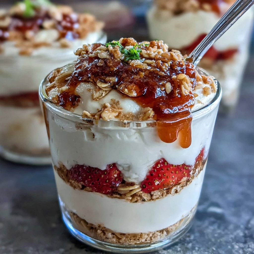 Layered Strawberry Parfait Treat