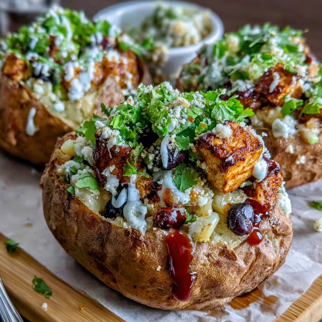 Tofu Stuffed Sweet Potatoes
